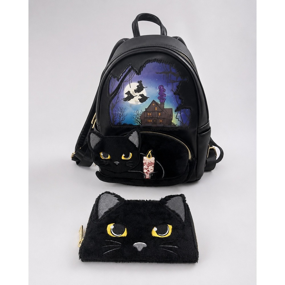 Loungefly Disney Hocus Pocus Binx Mini Backpack Wallet Set Black Halloween 2022